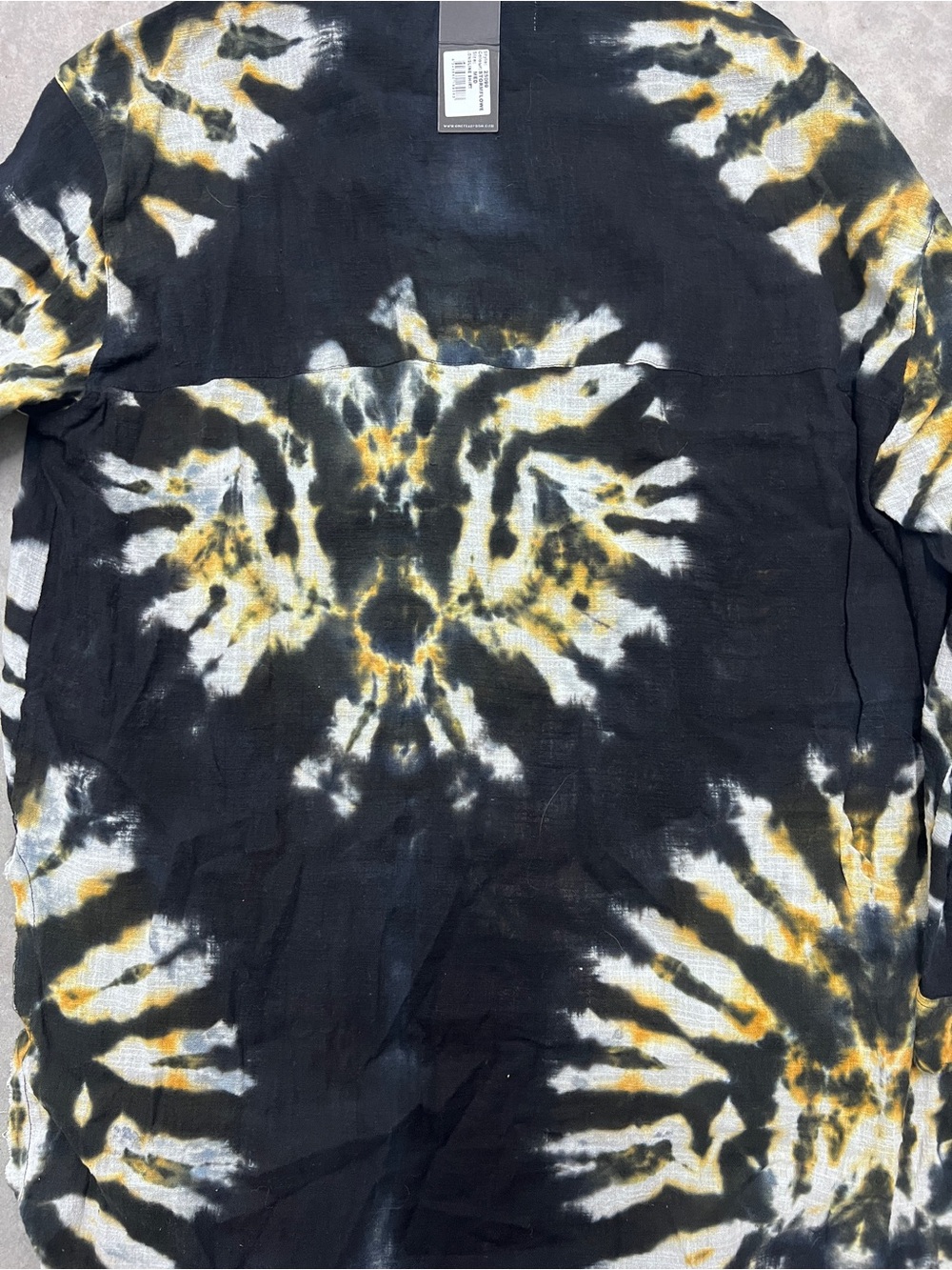 NWT One Teaspoon  Hand Printed Storm Flower Longline Shirt M Buttondown - Picture 5 of 5